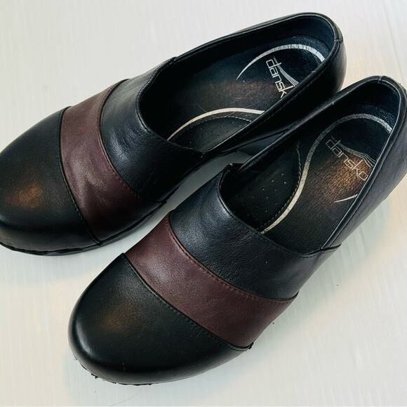 Dansko women’s tenley clogs slip on shoes black and brown size 38/ 7.5-8 - Picture 4 of 10